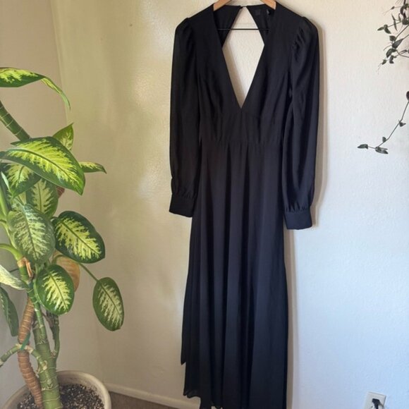 Lulus | Talk About Divine Black Long Sleeve Backless Maxi Dress - Picture 2 of 7